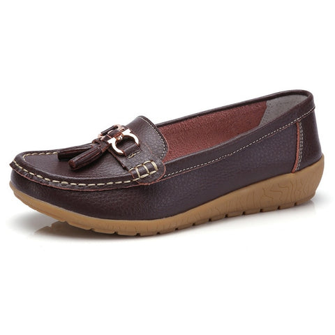 Image of Women Shoes Loafers Genuine Leather
