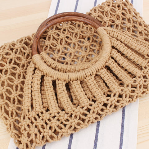 Image of Hand-knitted Hollow Handbag