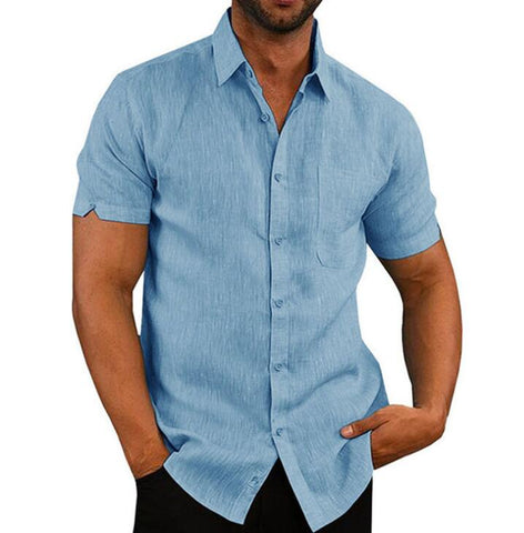 Image of Short Sleeve Lapel Neck