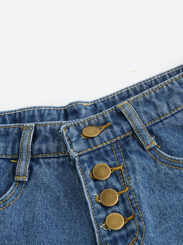 Image of Distressed Denim Shorts