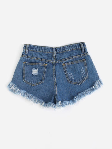 Image of Distressed Denim Shorts
