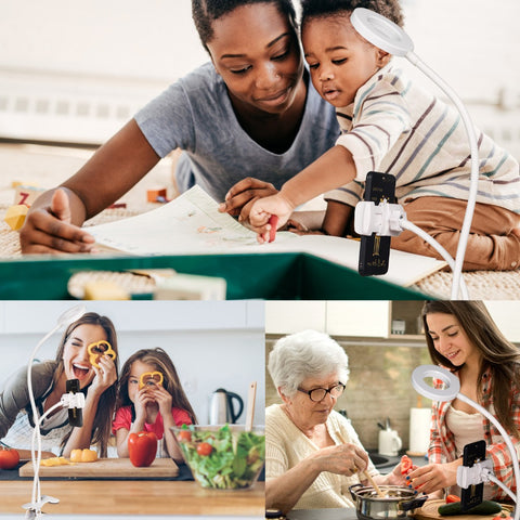 Image of Photo Studio Selfie LED Ring Light with Cell Phone