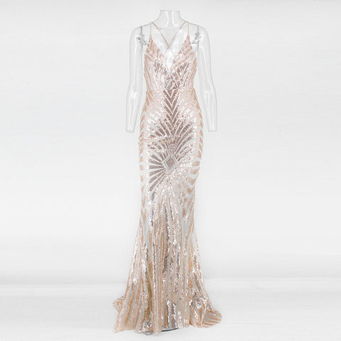 Image of Elegant V Neck Dress