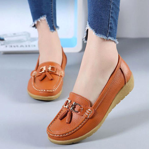 Image of Women Shoes Loafers Genuine Leather