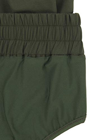 Image of Blooming Jelly Womens Quick-Dry Running Shorts Sport Layer Elastic Waist Active Workout Shorts with Pockets 1.75" (x-Small, Army Green)