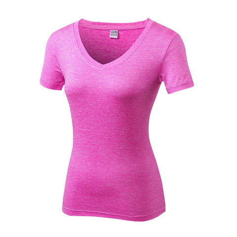 Image of Women V neck Fitness Tights Sport Jersey