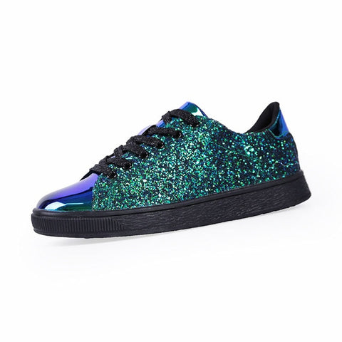 Image of Women Sneakers lace-Up Bling Glitter
