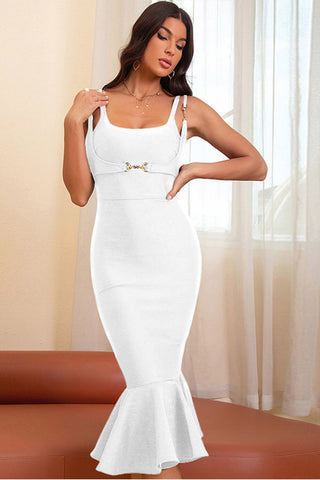 Image of Double Strap Sleeveless Fishtail Dress