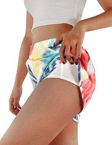 Image of Blooming Jelly Womens Quick-Dry Running Shorts Sport Layer Elastic Waist Active Workout Shorts with Pockets 1.75" (x-Small, Army Green)