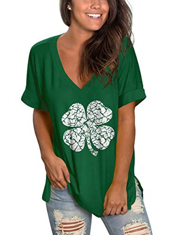 Image of Womens Tshirts Short Sleeves Cute Juniors Tops Beach Printed Tunics Side Split S