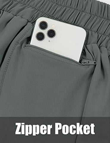 Image of Blooming Jelly Womens Quick-Dry Running Shorts Sport Layer Elastic Waist Active Workout Shorts with Pockets 1.75" (x-Small, Army Green)