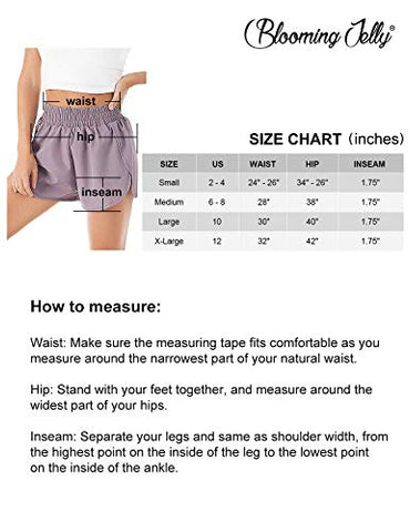 Image of Blooming Jelly Womens Quick-Dry Running Shorts Sport Layer Elastic Waist Active Workout Shorts with Pockets 1.75" (x-Small, Army Green)
