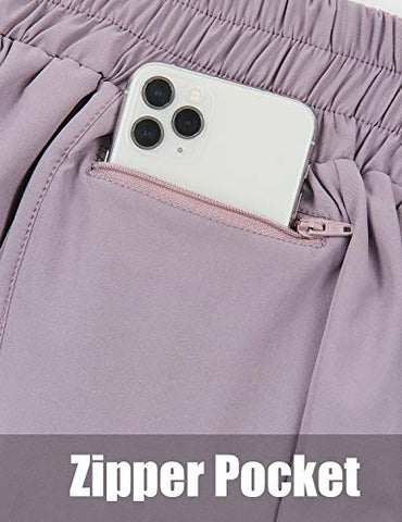 Image of Blooming Jelly Womens Quick-Dry Running Shorts Sport Layer Elastic Waist Active Workout Shorts with Pockets 1.75" (x-Small, Army Green)