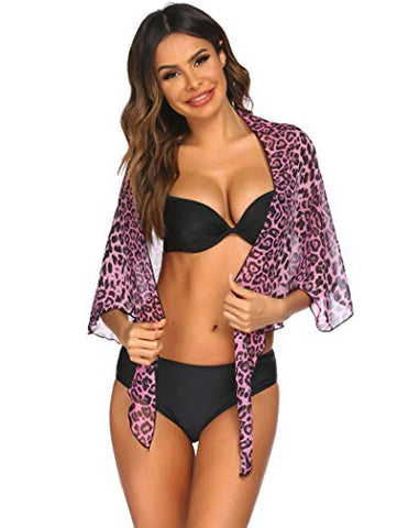 Image of Ekouaer Women Short Sarongs Beach Wrap Sheer Chiffon Bikini Wrap Cover Ups Skirt for Swimwear Small