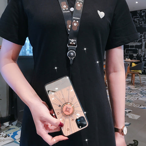 Image of For Apple iphone 11 Case Luxury Diamond With Ring Stand Gold