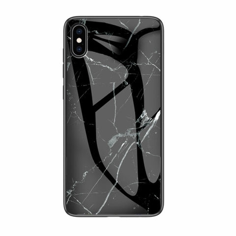 Image of Luxury Marble Phone Case for iPhone X Xs Max Glass PC pigeon Back Cover Silicone Soft