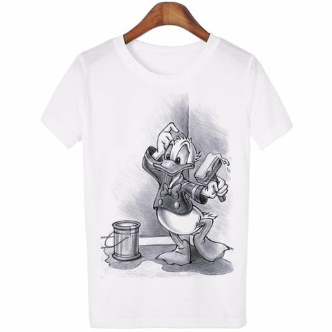 Image of Women Lovely Cartoon Casual Short Sleeve T-Shirt