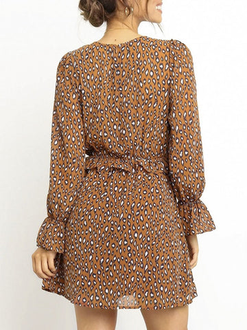 Image of Chiffon transparent long sleeve dress