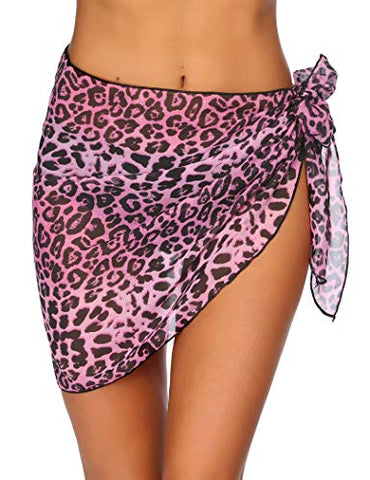 Image of Ekouaer Women Short Sarongs Beach Wrap Sheer Chiffon Bikini Wrap Cover Ups Skirt for Swimwear Small