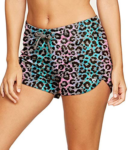 Image of Colosseum Active Women's Simone Cotton Blend Yoga and Running Shorts (Black Floral, X-Small)