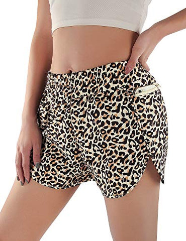 Image of Blooming Jelly Womens Quick-Dry Running Shorts Sport Layer Elastic Waist Active Workout Shorts with Pockets 1.75" (x-Small, Army Green)