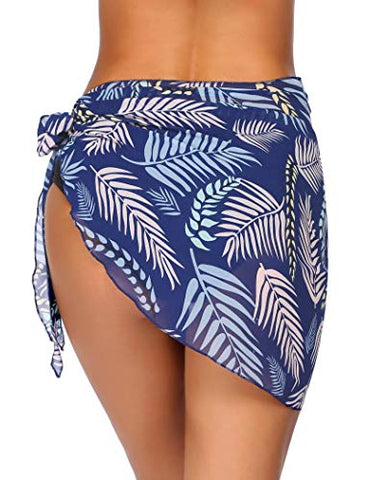 Image of Ekouaer Women Short Sarongs Beach Wrap Sheer Chiffon Bikini Wrap Cover Ups Skirt for Swimwear Small
