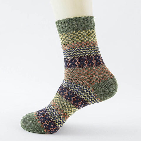 Image of Winter Thick Warm Stripe Wool Socks