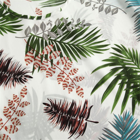 Image of Floral Bat Short Sleeve Chiffon Shirt