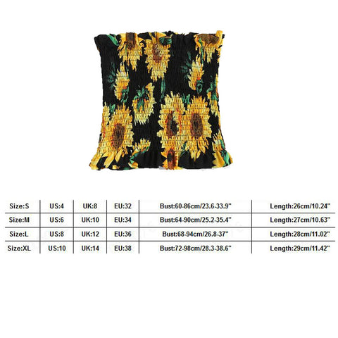 Image of Women Sunflower Bustier Sheer Crop Top