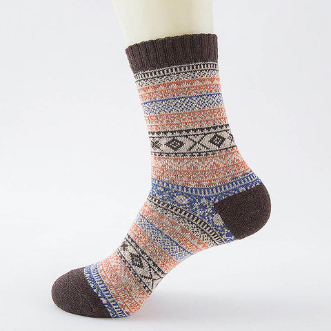 Image of Winter Thick Warm Stripe Wool Socks