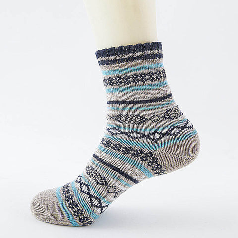 Image of Winter Thick Warm Stripe Wool Socks