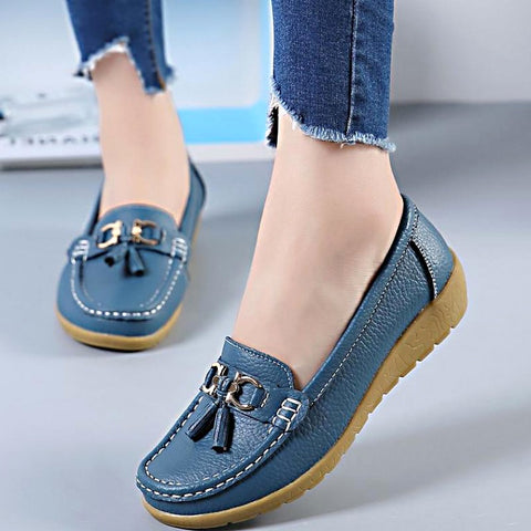 Image of Women Shoes Loafers Genuine Leather