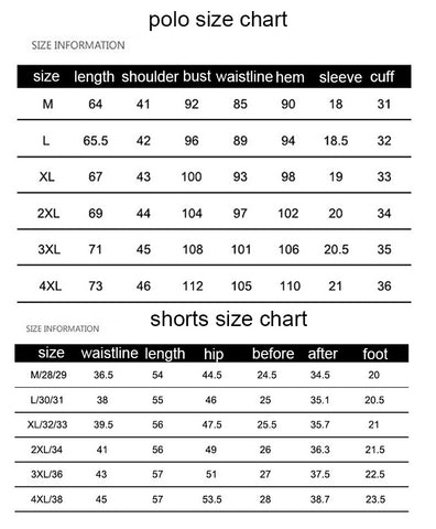 Image of Polo Shirts Sets- 2 Piece Set Elastic Waist Shorts