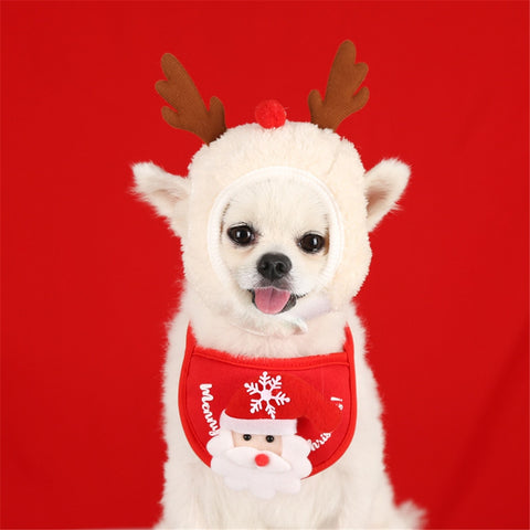 Image of Dog Christmas Bandana Santa Hat