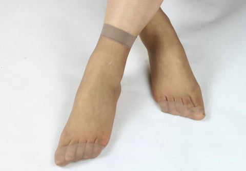 Image of 10 Pairs Multicolor Ankle High Nylon Socks