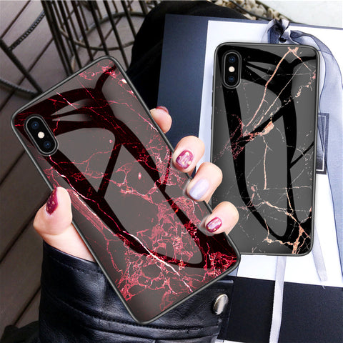 Image of Luxury Marble Phone Case for iPhone X Xs Max Glass PC pigeon Back Cover Silicone Soft