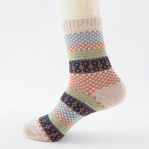 Image of Winter Thick Warm Stripe Wool Socks