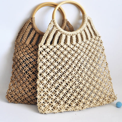 Image of Hand-knitted Hollow Handbag