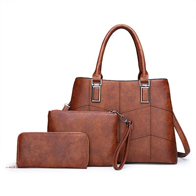 Image of 3 Sets Leather Women Handbags