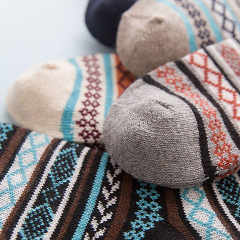 Image of Winter Thick Warm Stripe Wool Socks