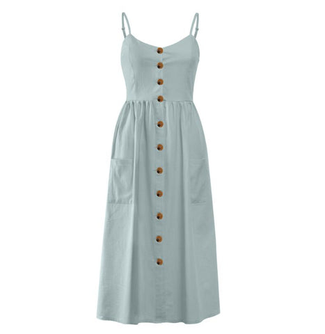 Image of Elegant Button Women Dress