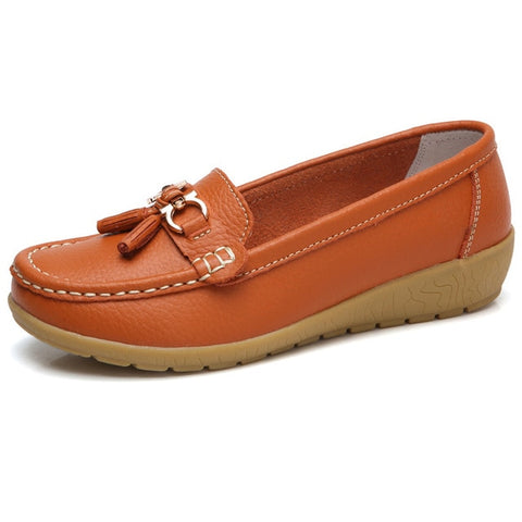 Image of Women Shoes Loafers Genuine Leather