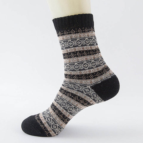Image of Winter Thick Warm Stripe Wool Socks