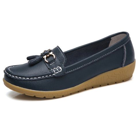 Image of Women Shoes Loafers Genuine Leather