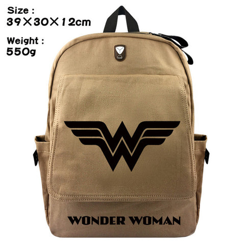 Image of Wonder Woman Canvas Travel Backpack Bag