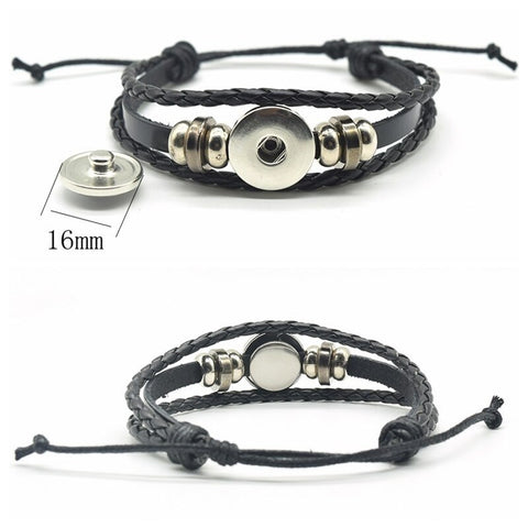 Image of Black Multilayer Leather Bracelet 12 Constellation Bracelet Charms Zodiac Sign Glass