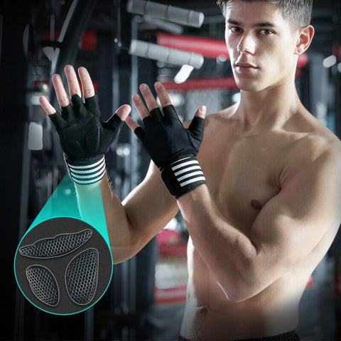 Image of Breathable Workout Power Half Finger Gym Fitness Cycling Gloves