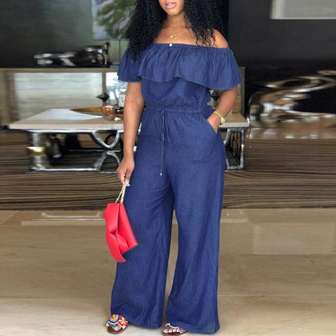 Image of Jumpsuit Off Shoulder Ruffles Playsuit