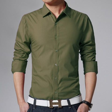 Image of Men's Long Sleeve Fit Slim Shirt
