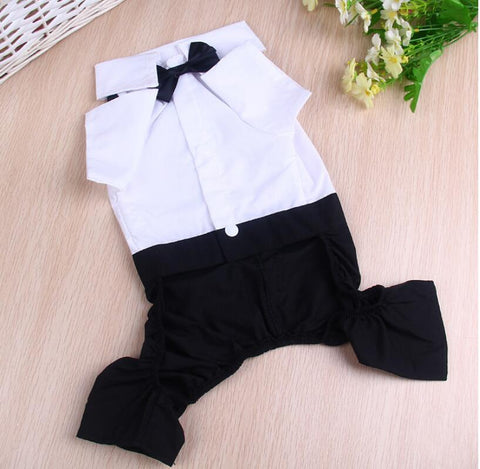 Image of Dog Jumpsuit with Bow Tie